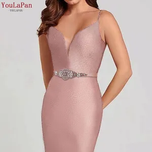 YouLaPan S425 New Rose Gold Sexy Women's Belt Wedding Red Carpet Fashion Bride Elegant Evening Dress Belt