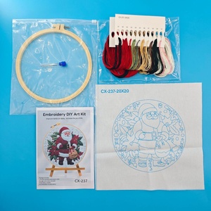 Christmas Animal <b>Embroidery</b> <b>Kit</b> Eco-Friendly Cotton Handcraft <b>Beginners</b> Cross-Stitching Shape Needlework Wall Hanging Table XIXI - Product Image 3