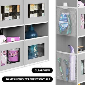 Organizador de puerta Simple Houseware con 10 bolsillos, color gris, tipo gancho, para despensa, armario, montaje en pared - Product Image 5