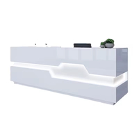 Bureau de réception moderne extensible de luxe blanc pour 2 personnes avec plastique PETG pour usage commercial (bureau, hôtel et centre commercial) Marque ST