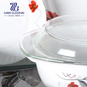 Oval glas platte opal geschirr mit fisch platte für haus und restaurant hohe qualität glaswaren opal glas schüssel schüssel