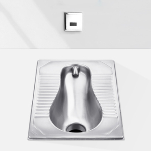 Cuvette de toilettes à la turque robuste <span class=keywords><strong>en</strong></span> acier inoxydable SUS304, antidérapante, à détection, pour toilettes publiques scolaires, équipement sanitaire durable - Product Image 5