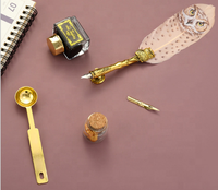 2023 yihuale stylo à plumes de hibou personnalisé avec perles de sceau de cire stylo d'écriture de calligraphie