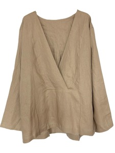 <span class=keywords><strong>Camicia</strong></span> di <span class=keywords><strong>lino</strong></span> firmata 2025 Pullover <span class=keywords><strong>oversize</strong></span> con scollo a V da <span class=keywords><strong>donna</strong></span> camicetta minimalista Chic Top Casual estivo traspirante - Product Image 5