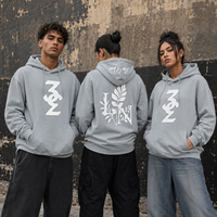 Sweat à capuche personnalisé avec logo en relief pour hommes et femmes, coupe oversize, en molleton de coton épais, style streetwear, OEM, faible MOQ, impression 3D, bleu gris