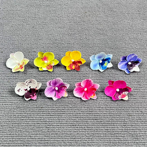 Ornements capillaires en orchidée Phalaenopsis, fleurs artificielles en plastique et tissu, accessoires de mariage magnétiques, épingles à cheveux DIY - Product Image 2