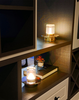 Lampe de table LED sans fil à piles, design moderne, verre cannelé, base en métal, pour café, bar, décoration, personnalisable en usine