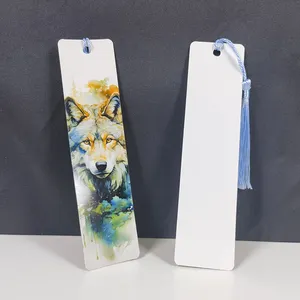 Sublimation Plastic Bookmark Customized Double Sided Thin PET Book Mark Blanks 6x1.5 Inch With Tassel