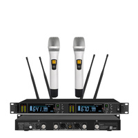 Microphone sans fil doré de bonne qualité P840A TURE DIVERSITY 640-690MHz à double canal UHF Xlr