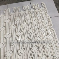 Mosaïque de coquillages en nacre dorée à jet d'eau, brillante, pour murs et sols, crédence, murs et sols, carreaux décoratifs modernes