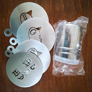 Molde de café con forma de gato de acero inoxidable 304, redondo de 100 mm, plantilla para espolvorear polvo decorativo para Latte Art - Product Image 2
