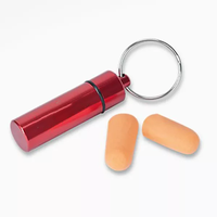 Cadeau promotionnel Réduction du bruit Bouchons d'oreille en mousse Boîte porte-clés en aluminium Étui de transport