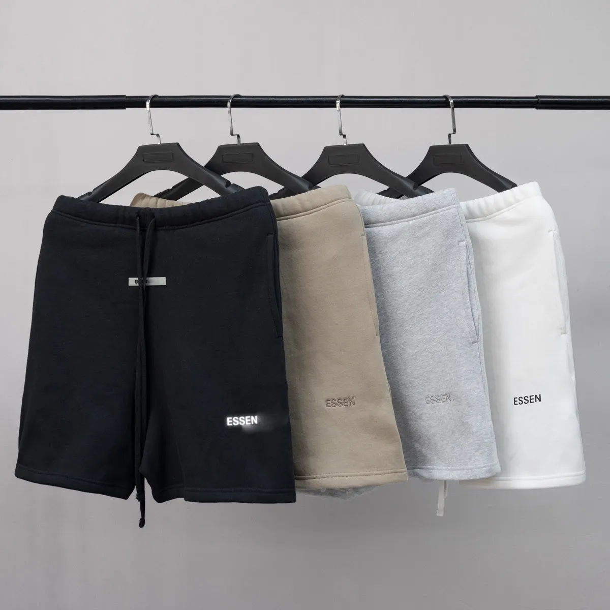 Custom Graphic Print Reflective Jogger Shorts French Terry Sweat Shorts 100% Cotton Plain Fleece Shorts For Men
