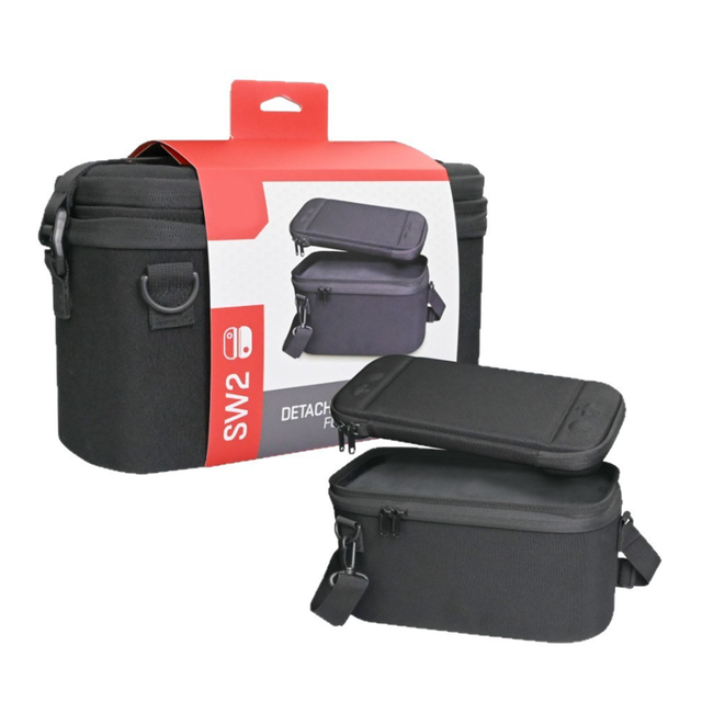Detachable 2-in-1 Carrying Case for Nintendo Switch 2 Large Capacity Crossbody Bag with Shockproof EVA Hard Shell