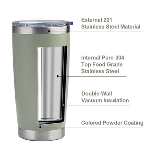 Tùy chỉnh cổ điển nhiệt ly 20oz 30oz du lịch cà phê Mug đôi tường chân không cách nhiệt bằng thép không gỉ Tumbler với sơn tĩnh điện - Product Image 6