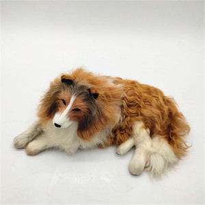 Simulación de perro pastor mascota de pie en cuclillas perro pastor piel animal mascota modelo decoración del hogar - Product Image 3
