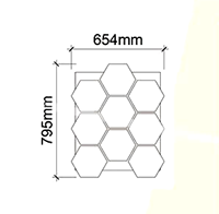 Panneau mural décoratif insonorisant en MDF hexagonal moderne, prêt à l'emploi, finition brillante, résistant à l'usure, pour salon