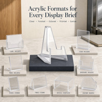 Support de Présentation Personnalisé en Acrylique Transparent, Porte-Cartes, Chevalet de Signalisation pour le Commerce de Détail, Options OEM ODM, Impression UV, Peinture Pulvérisée, Couleur, Taille, Style, B2B