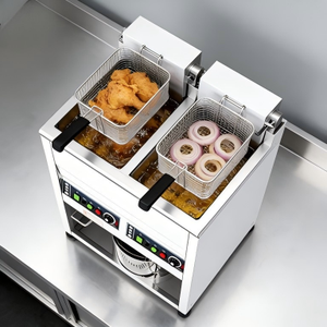 Freidora Eléctrica de Doble Tanque de 20L, Freidora Vertical Comercial Inteligente de Gran Capacidad para <span class=keywords><strong>Pollo</strong></span> - Product Image 1