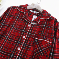Ensemble de pyjamas de Noël en polyester pour la famille, col en V, manches longues, taille élastique, finition lavée, multi-saisons, pour la décoration de Noël, cadeau