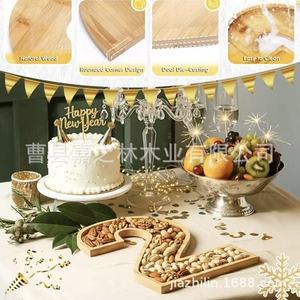 Jiazhilin Wooden Number <b>Tray</b> 20 26 Creative <b>Snack</b> Dessert Serving <b>Tray</b> For Party Decoration - Product Image 3