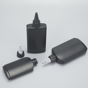 Botella de Plástico HDPE Cuadrada Negra Vacía de 60 ml y 120 ml para Aceite Capilar con Tapón Dosificador de Apertura Giratoria - Product Image 2
