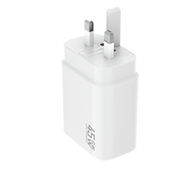 Chargeur GaN 45W, prise EU/UK, PD PPS, charge rapide, adaptateur de chargeur mural USB C pour iPhone, Samsung, ordinateur portable, chargeur de voyage