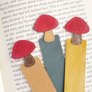 Cute Mushroom-Shaped <b>Bookmark</b> Mushroom Head PU Leather Page Marker for Books Student Reading Highlight Tag <b>Bookmark</b> - Product Image 3