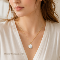 Collier pendentif en turquoise blanche naturelle, enroulé sur fil, chaîne en acier inoxydable, à porter au quotidien, cadeau
