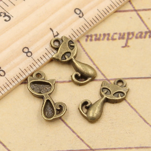 Dijes gato zorro 17x9mm colgantes de Color plata tibetana joyería antigua fabricación DIY artesanía hecha a mano - Product Image 4
