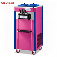 Machine à glace molle commerciale 3 saveurs pour glacier, café, restaurant, pâtisserie, modèle sur pied
