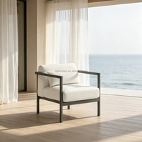 Chaise longue de patio moderne en aluminium avec coussin pour hôtel, cour et jardin