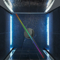Ventilateurs projecteurs LED holographiques 3D pour publicité intérieure, contrôle WIFI/App, fourniture OEM, 42x42CM, luminosité 1600cd/m, garantie 1 an - Ventes Flash