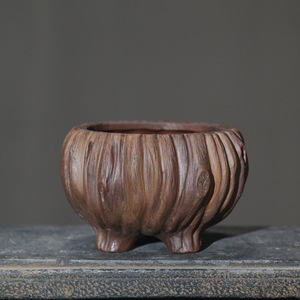 Macetas de arcilla púrpura hechas a mano, macetas de cerámica en bruto con textura de árbol hidropónico Irregular biónico ecológico Original clásico esmaltado - Product Image 2