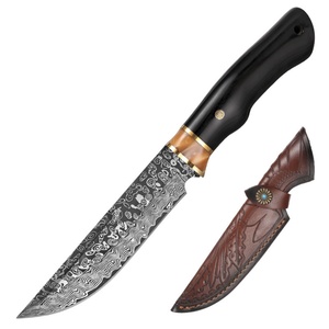 Cuchillo Bowie de Caza Multifuncional de Acero Inoxidable Industrial Walker, Hoja Fija de Espiga Completa, Punta Caída, Mango de Madera para Senderismo, Bricolaje - Product Image 1