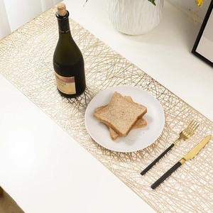 사용자 정의 스트라이프 테이블 러너 웨딩 파티 180cm 300cm 400cm 크기 옵션 치즈 천 거즈 크레이프 천 홈 호텔 사용 - Product Image 3