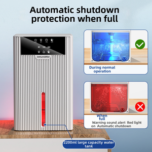 Déshumidificateur électrique portable mini avec minuterie 8/12/24H, lumière colorée, mode sommeil silencieux, arrêt automatique pour la maison, la chambre, le bureau, le camping-car - Product Image 5