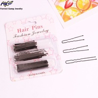 Épingles à cheveux élégantes en métal noir en forme de U, ensemble épingles à cheveux en acétate, outils de coiffure en gros