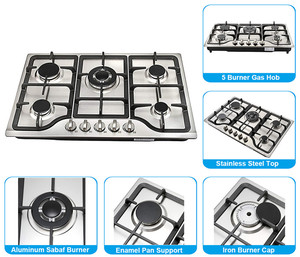 Bếp Nấu 5 Burner Xây Dựng Trong Thép Không Gỉ Phụ Tùng Gas Hobs - Product Image 5