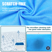 Chiffon de nettoyage en microfibre à faible MOQ, sans traces, lavable, pour cuisine, chiffon magique, serviette de nettoyage en microfibre