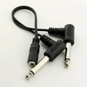 Adaptateur audio Y en Y, <span class=keywords><strong>mini</strong></span> <span class=keywords><strong>jack</strong></span> femelle stéréo TRS 3,5 mm (1/8 pouce) vers double <span class=keywords><strong>jack</strong></span> mâle mono <span class=keywords><strong>TS</strong></span> 6,35 mm (1/4 pouce) coudé, câble de 20 cm - Product Image 3