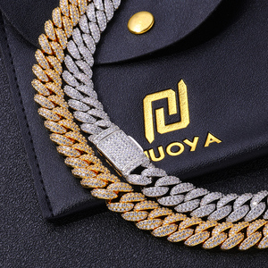 NUOYA10mmモアッサナイト925スターリングシルバーキューバチェーンGRA証明書2列VVSモアッサナイトマイアミキューバチェーンダイヤモンドネックレス - Product Image 4