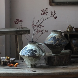 Handmade Vintage Porcelain Vase <strong>Japanese</strong> Style Glazed Ceramic <strong>Pot</strong> with Active Surface Rustic Vintage Ceramic for Home Decor - Product Image 6