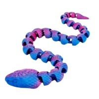 Serpent python en plastique imprimé en 3D, jouet articulé flexible, réaliste, décoration de bureau, cadeau unisexe pour les enfants de 8 ans et plus