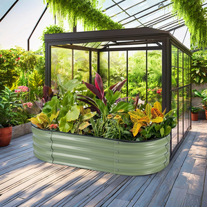 Scatole di fioriere in metallo zincato facilmente assemblate aiuole rialzate da giardino fiori di ortaggi Design per vivaio di piante paesaggistiche all'aperto - Product Image 2