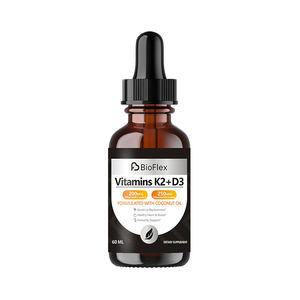 Pabrik BioFlex langsung sesuai Formula dan rasa <span class=keywords><strong>Vitamin</strong></span> D3 & <span class=keywords><strong>K2</strong></span> cairan tetes suplemen dengan minyak kelapa untuk dijual di Amerika Serikat - Product Image 1