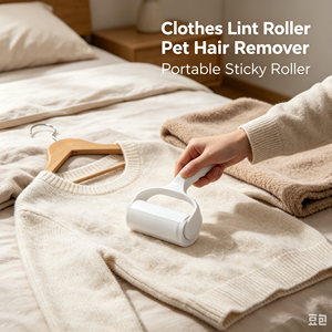Rouleau adhésif réutilisable pour enlever les poils d'animaux, nettoyeur manuel de poussière pour vêtements, canapé et tapis - Product Image 5