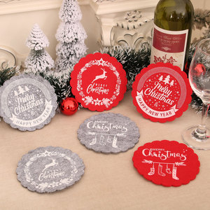 Nuevos posavasos de fieltro transfronterizos para copas de vino y tazas de té - Artículos de decoración navideña para hoteles, restaurantes y el hogar. - Product Image 2
