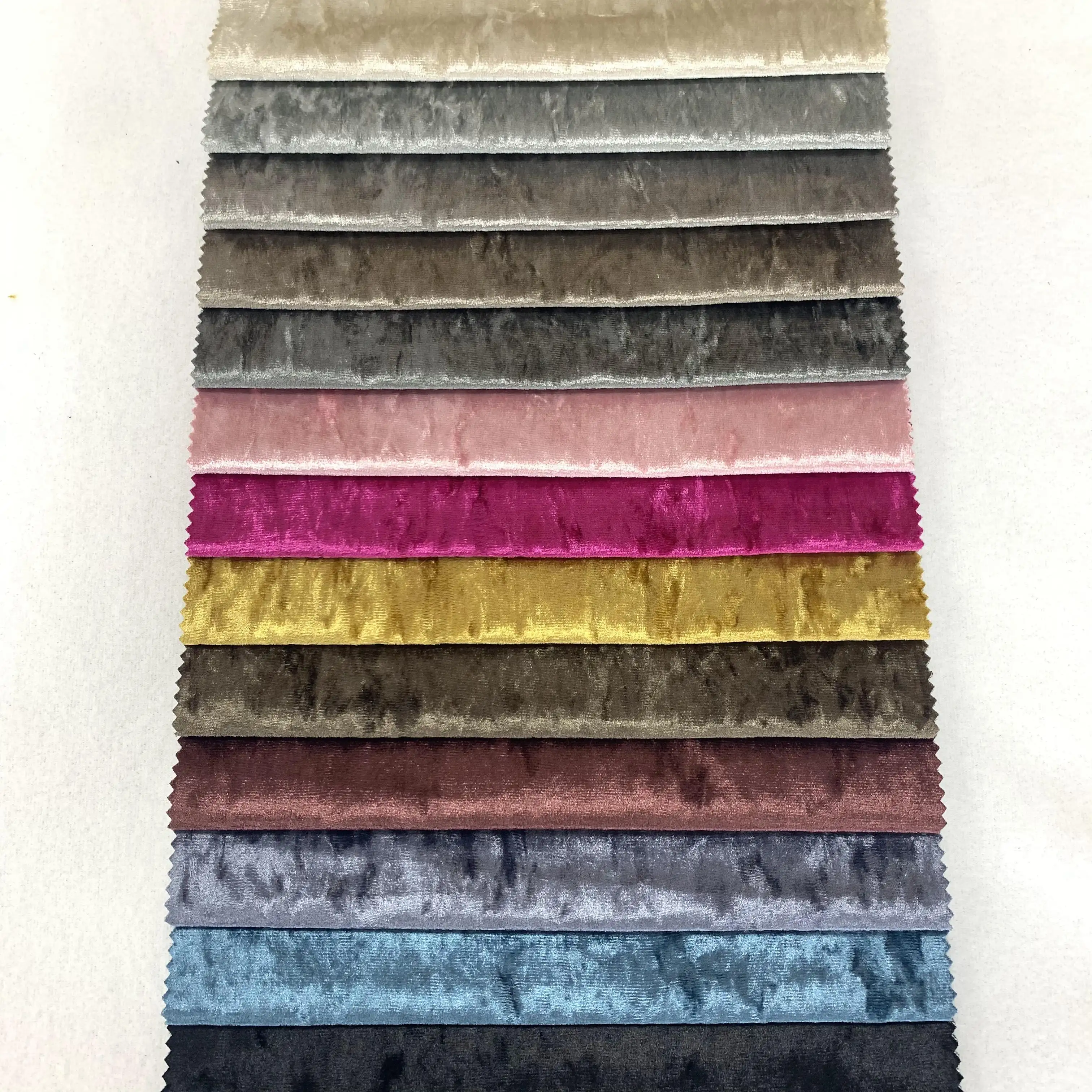 China supplier 100% polyester ice crushed velvet blue colors home textile fabric upholstery for sofa