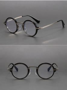 ユニークなラウンドフレームポリゴン手作り眼鏡ファッションデザイナー処方アンチブルーライトレンズ光学眼鏡 - Product Image 6